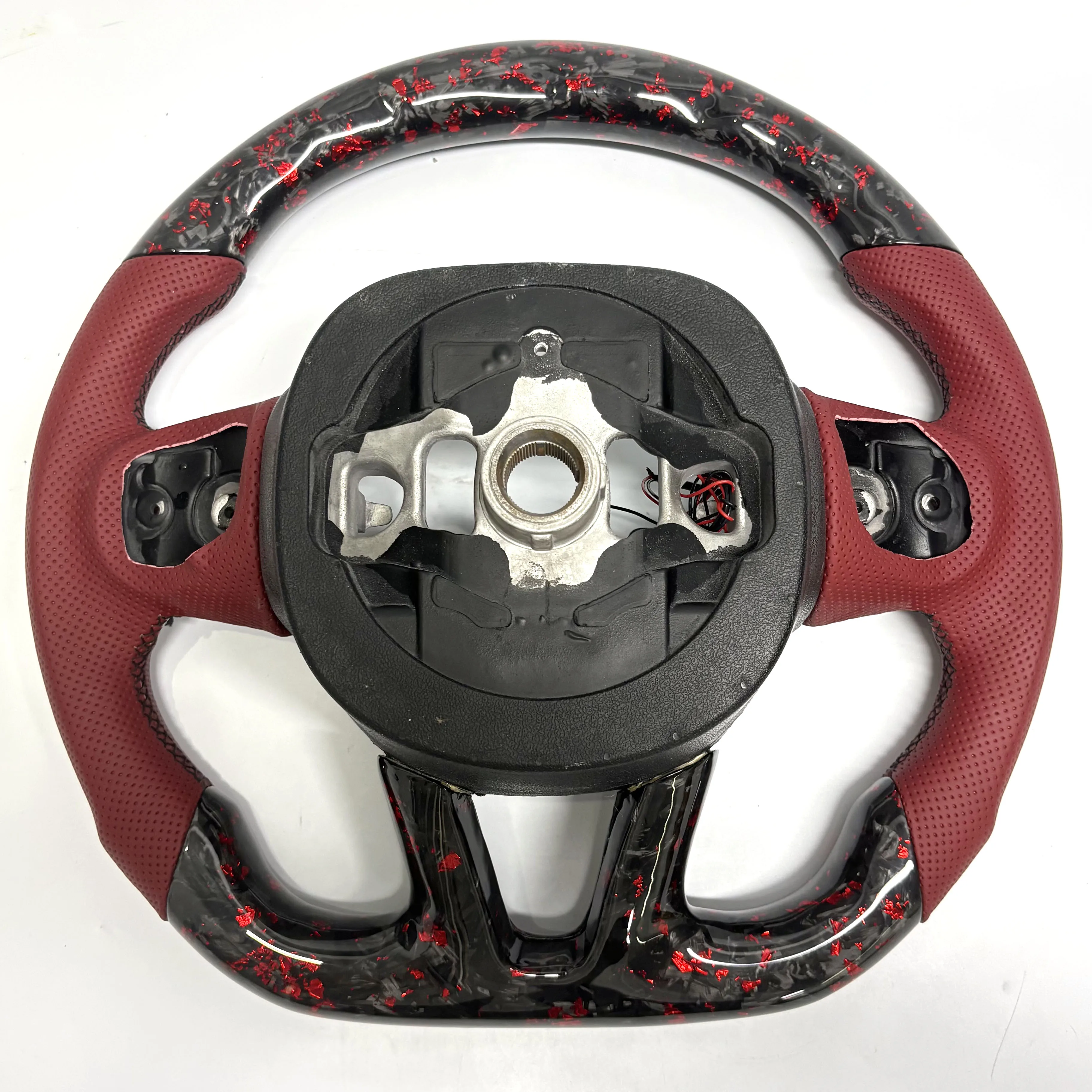 Custom Carbon Fiber Leather Steering Wheel Designed for Dodge Challenger Hellcat Challenger SRT RT Series Charger Models