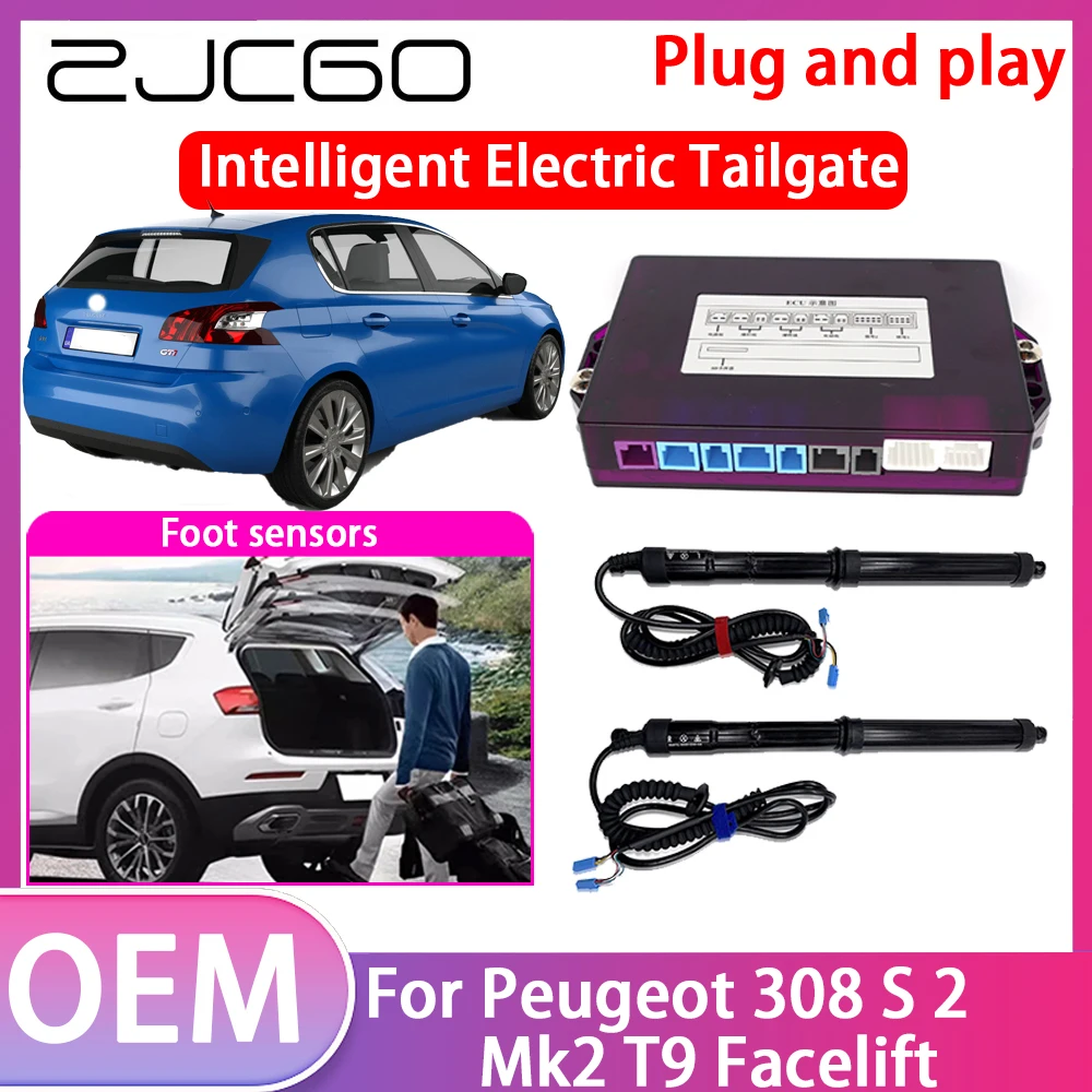 

ZJCGO Electric Tailgate Lift Drive Trunk Opening Tail Gate Lift Soft Close For Peugeot 308 S 2 Mk2 T9 Facelift 2016~2021