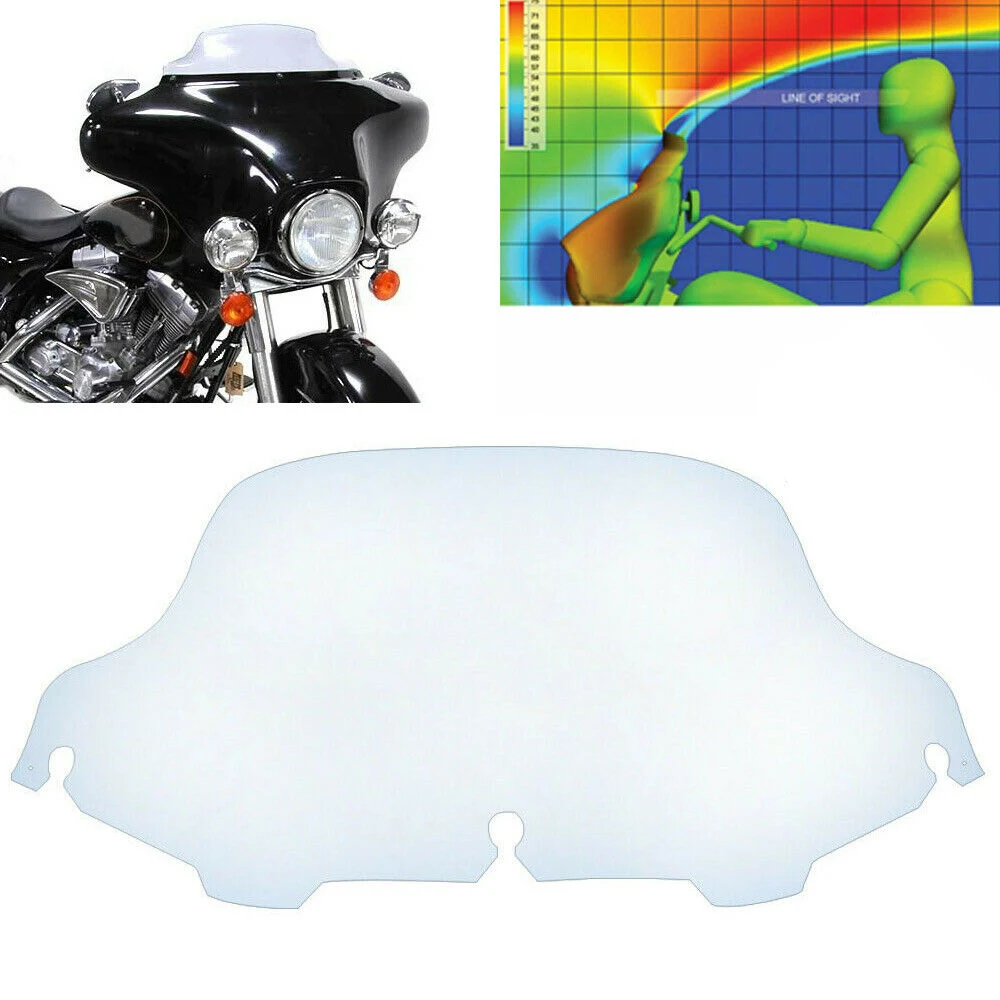 

8"Motorcycle Windshield Fairing Windscreen Wind Deflector For Harley Touring Electra Street Glide Ultra Classic FLHTK 96-13