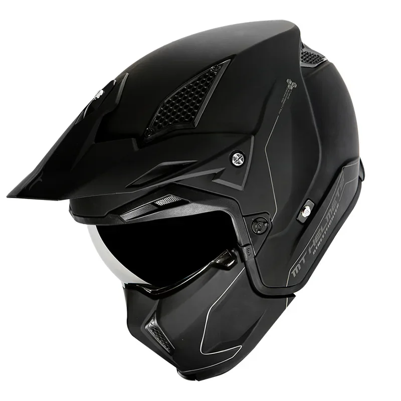 Street Fighter Motorcycle Helmet Full Face Helmet Street Bike Gray Motorcycle Retro