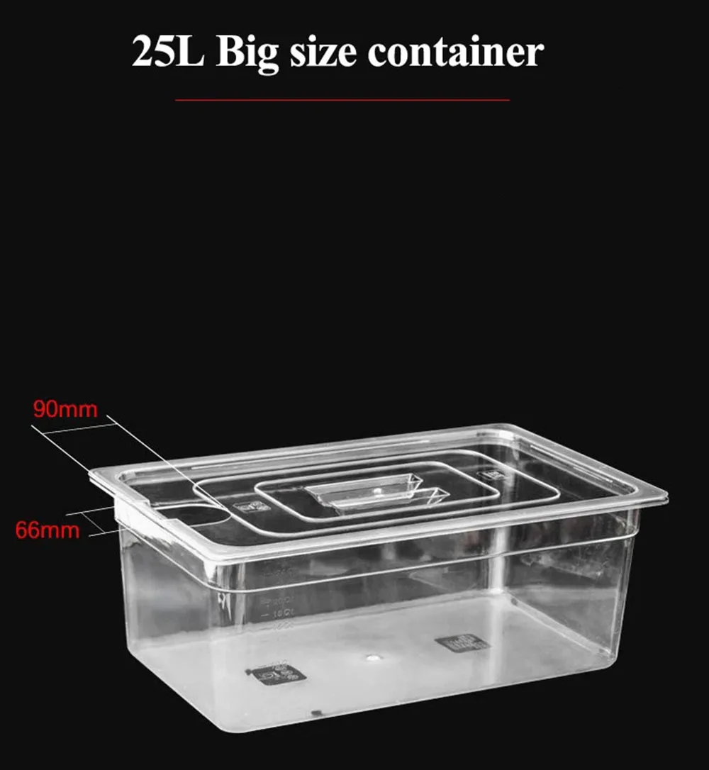 25L Soul Vide Container For Immersion Circulator Large Capacity Food Frame Vacuum Slow Cooking Machine Accessories Restaurant