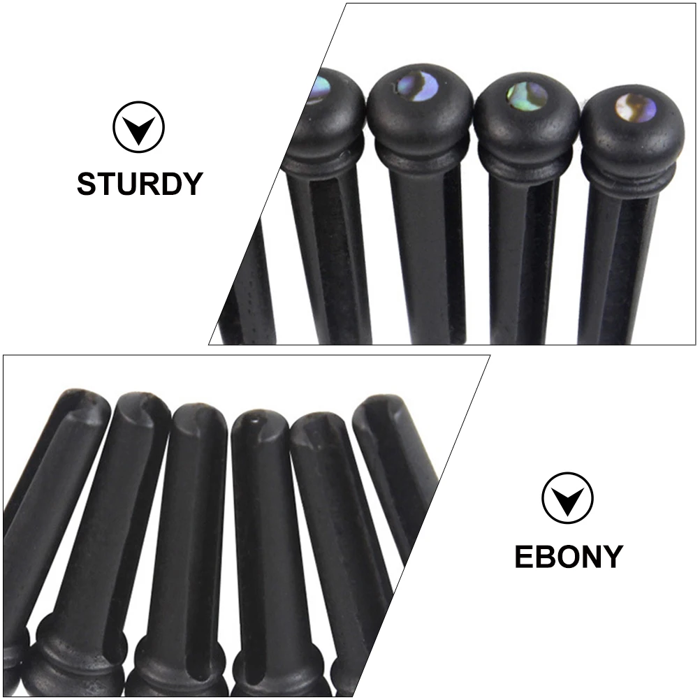 

6 pcs Guitar Bridge Pin For 40 41 42 Inch Folk Guitar Replacement Parts Dot Inlay Wooden Pegs String Studs Bass Accessories