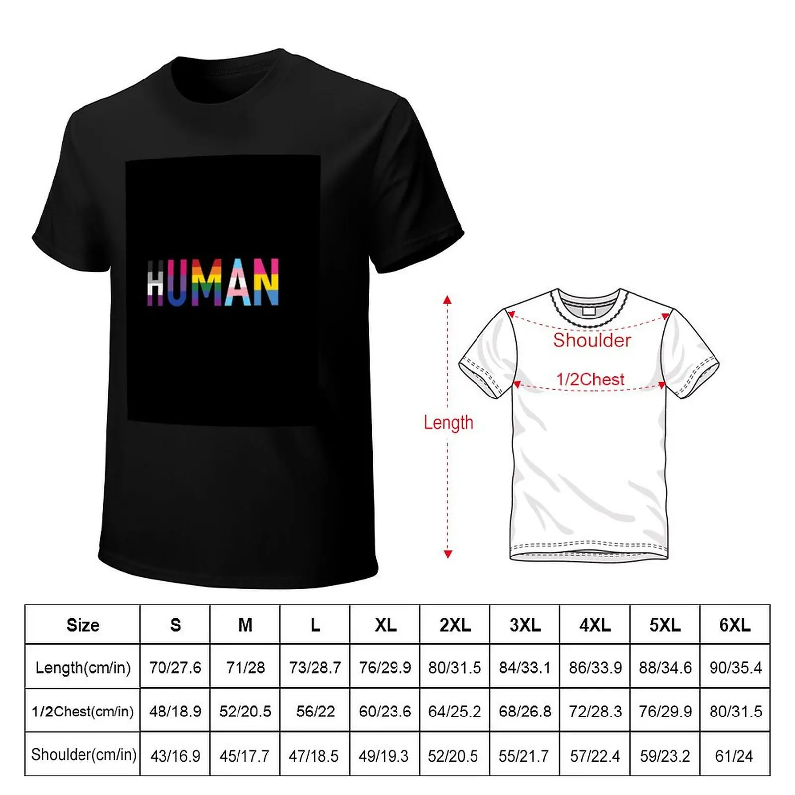 Human, Various Queer Flags 1 T-Shirt Basic Plain Tee for Spring and Summer