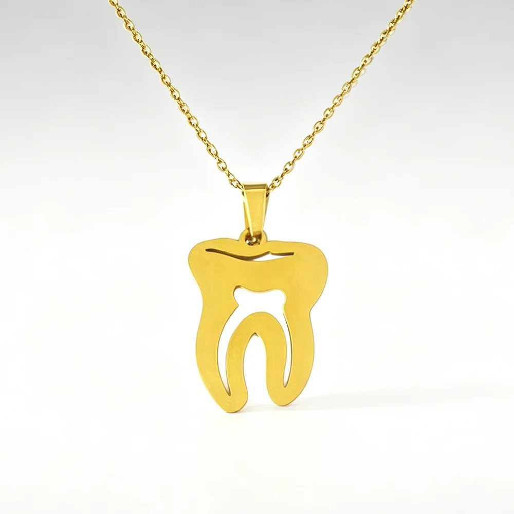 Stainless Steel Necklaces Wisdom Teeth Pendants Chains Aesthetic Choker Fashion Male Necklace For Women Jewelry Party Girl Gifts