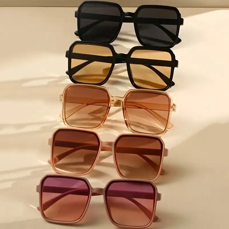 Vintage Oversized Sunglasses Fashion Men Women Square Shades Eyewear Trendy Popular Brand Design Shades UV400 sun glasses