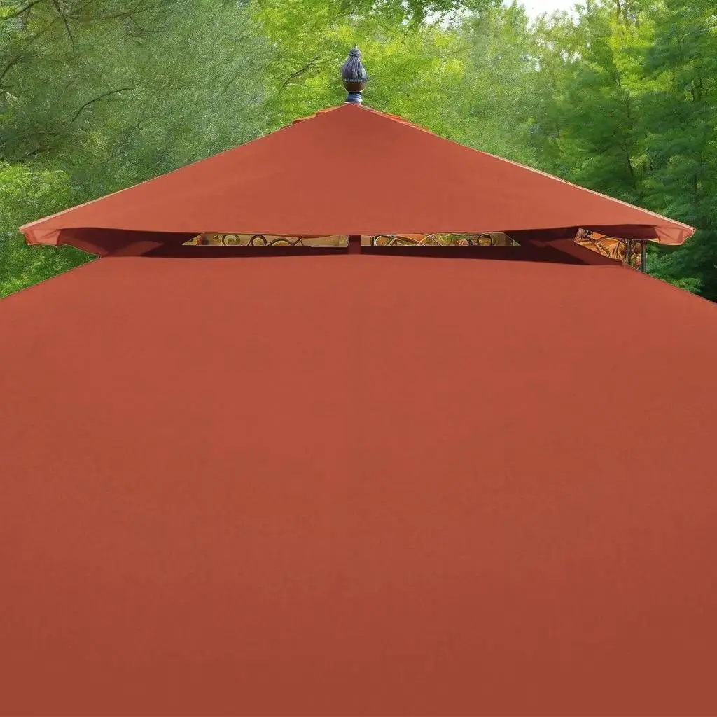 

2-Tier Terracotta Gazebo Canopy Cover 9.8'x9.8' - Durable 9.1 oz/yd² Material