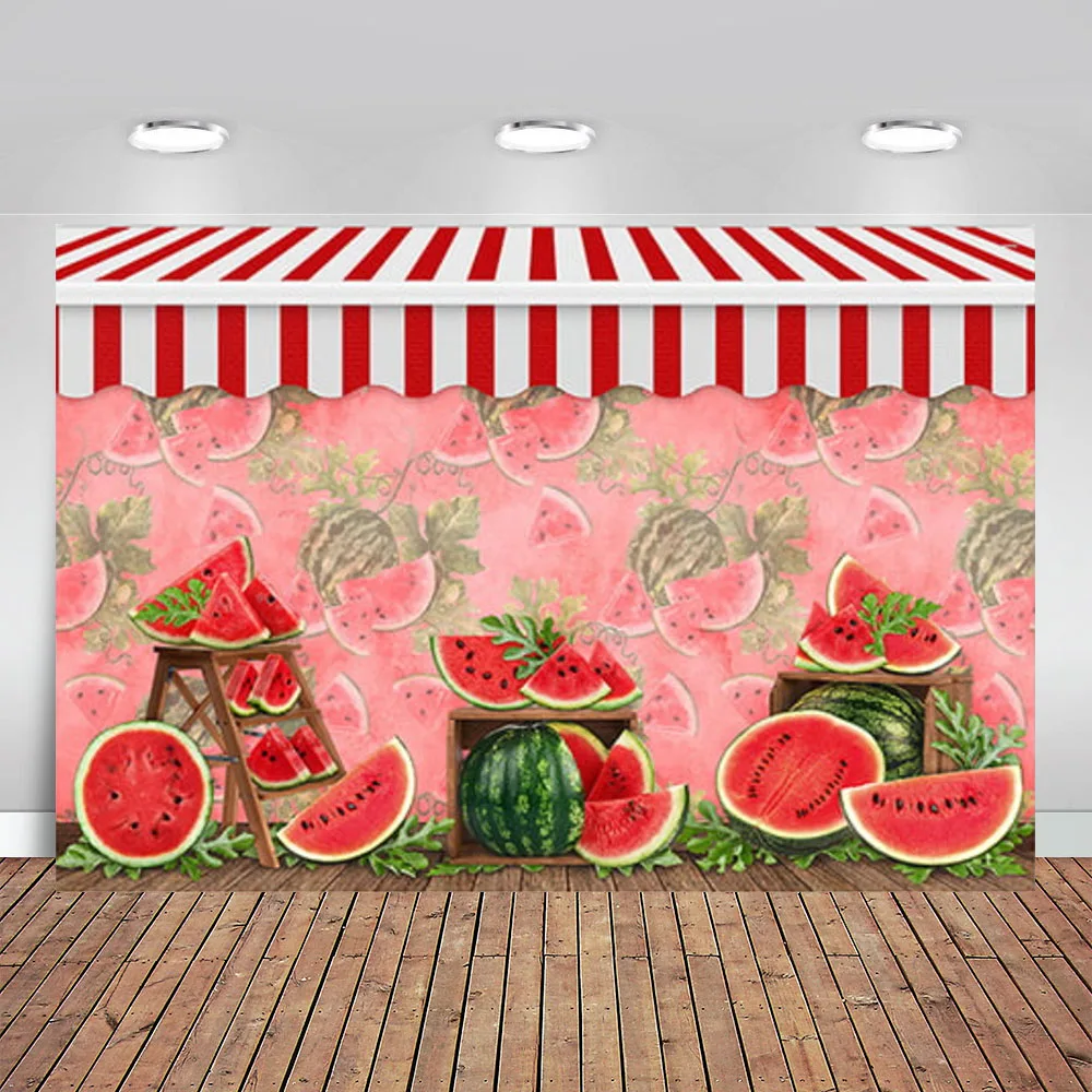 Summer Watermelon Farmers Market Photography Backdrops Children Birthday Cake Smash Photo Props Studio Booth Background