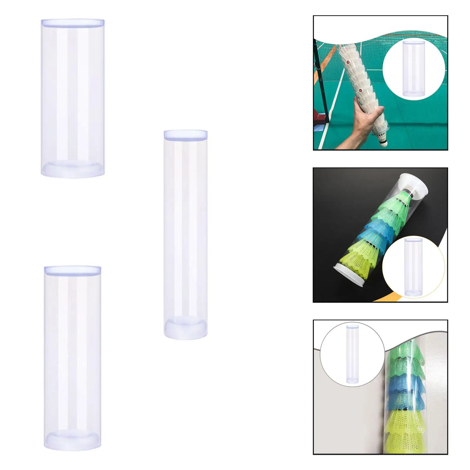 

Shuttlecock Storage Tube Portable Durability Equipment Compact Transparent Badminton Ball Organizer Badminton Ball Holder