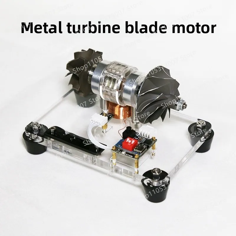Metal turbine brushless electric motor model, supercharged turbine model, aviation engine CNC toy, high speed
