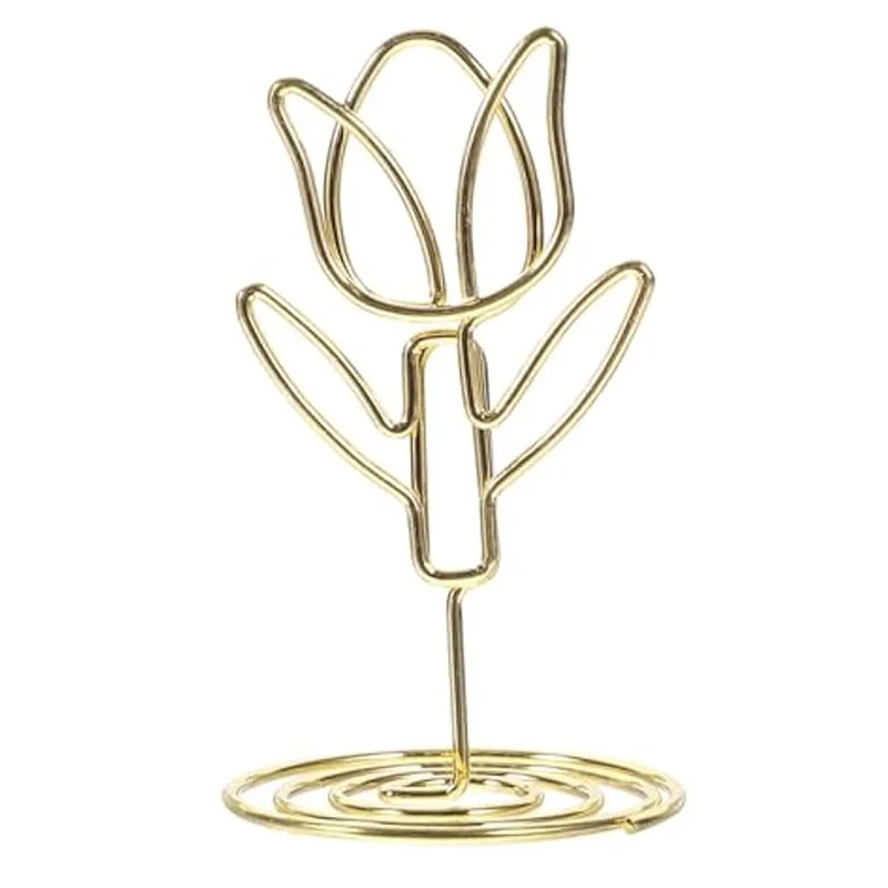 

Практичный-10 шт. держатель для заметок с тюльпанами, металлический держатель для карточек, мини-держатель для фотографий, зажимы для цветов, подставка для карточек, зажимы для заметок с меню