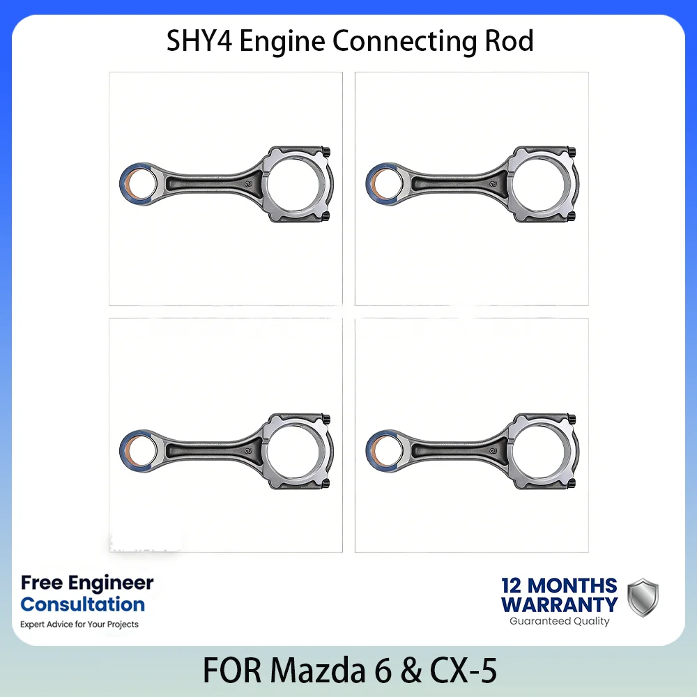 4PCS Eengine Connecting Rod Assembly For Mazda 2.2L 2.2 L T L4 Diesel SHY4 SKYACTIV-D CX-5 Mazda6 SHY1 SHY6 SHY8 SH01-11-210