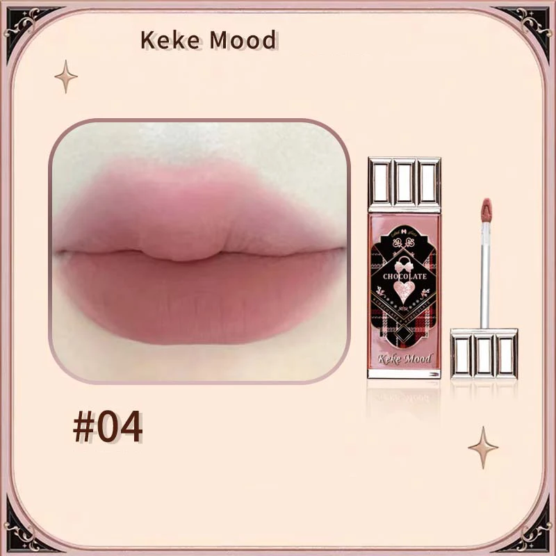 Chocolate Cloud Lip Gloss Matte Velvet Smooth Application Lip Glaze Mousse Braun Rot Flüssiger Lippenstift Make-up Lippentönung Kosmetik – Detail 10
