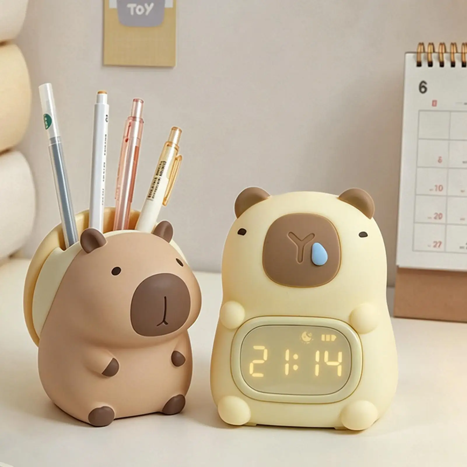 Kids Alarm Clock With Night Light 7 Colors Adjustable 2 Alarm Settings Cute Bedside Lamp For Boys Girls Sleep Training Naptime