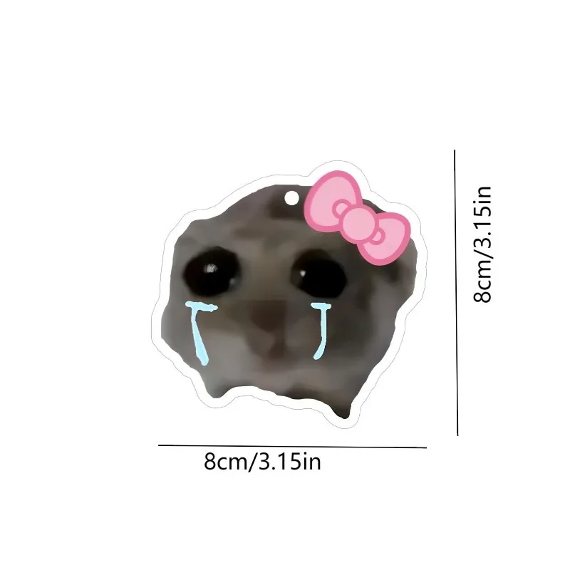 Car Air Freshener Cute Crying Hamster With Pink Bow Hanging Scent Card for Car Interior Decor Rearview Mirror Ornament Gift