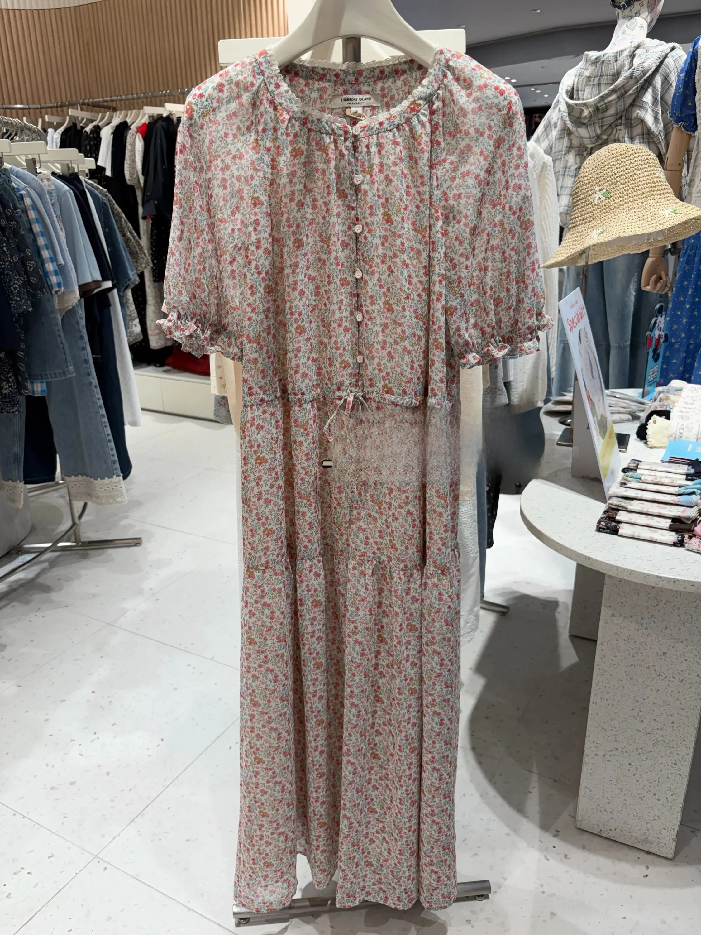 Fashionable Floral Print Loose Casual High Waist Slimming Summer New Arrival Island 26 Women's Dress City Commute Single Piece