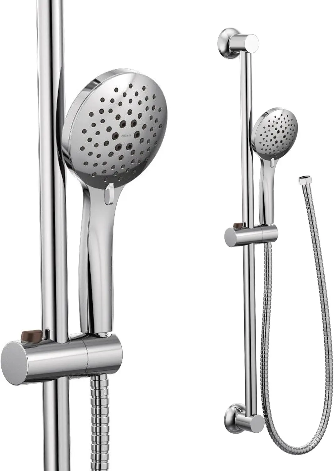 5-Function Handheld Shower Head with Adjustable Slide Bar and Long Hose for Eco-Friendly Showers