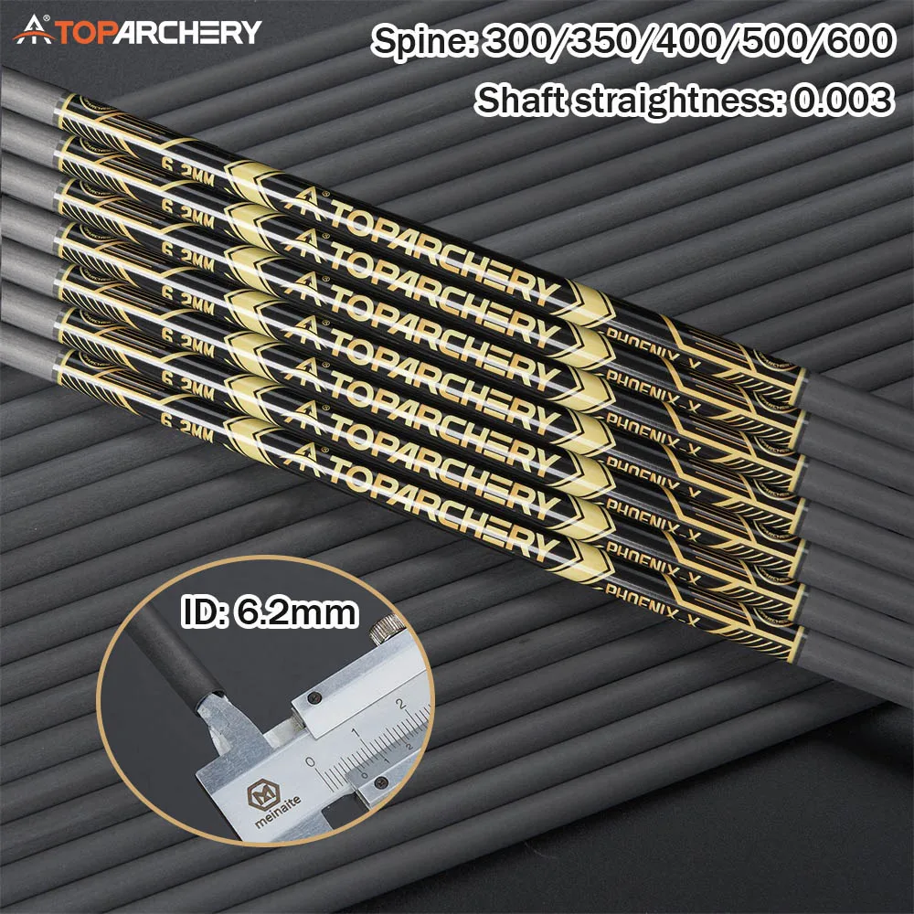 Ejes de flecha de carbono puro, tubo de flecha de 33 pulgadas SP 300 350 400 500 600 para flechas de caza DIY arco compuesto recurvo 12/24/36/48 Uds