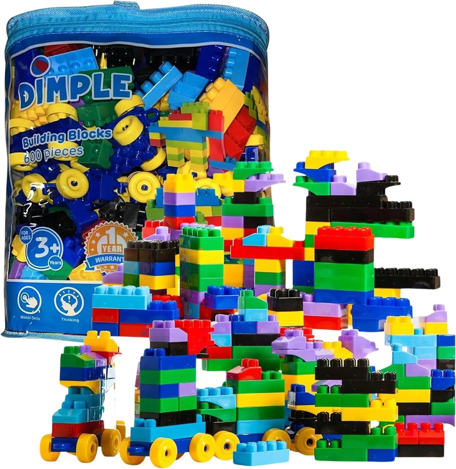 600 Piece Large Building Blocks for Toddlers, Kids Interlocking Toys