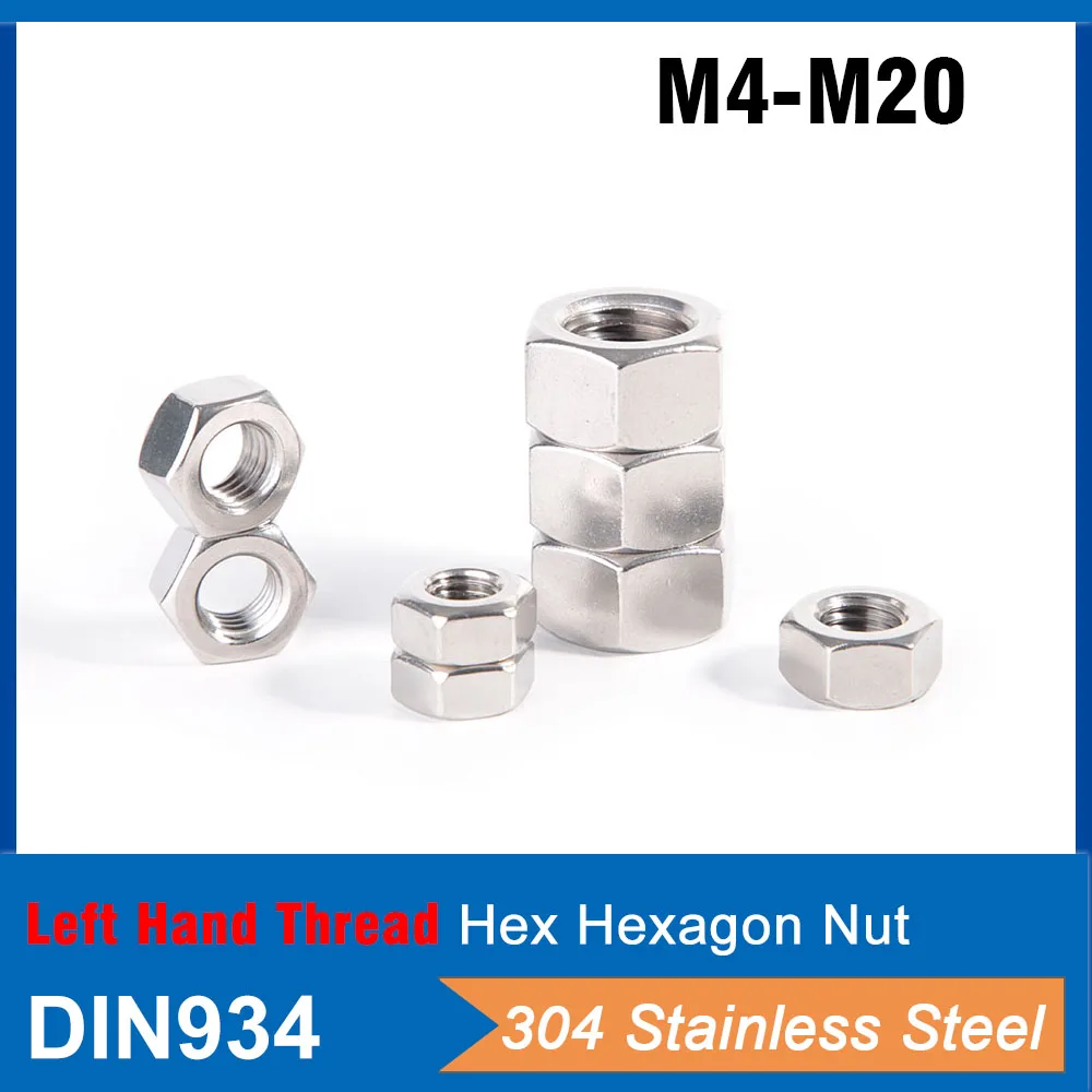 

DIN934 304 Stainless Steel Hex Hexagon Nuts Replacement Hexagon Nuts Fit for Machine Furniture Woodwork Repair Hardware