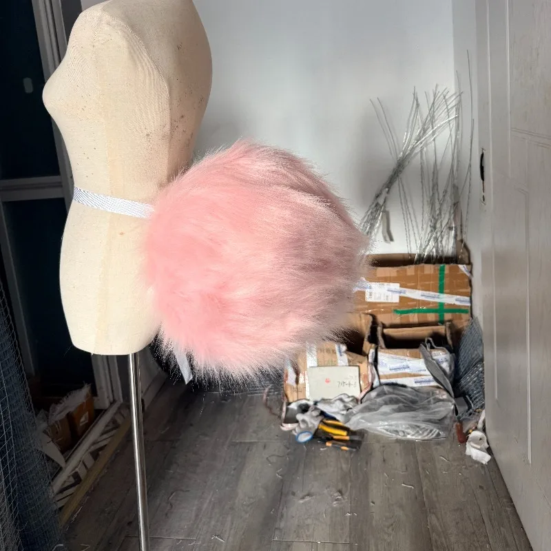 

Anime Big Pink Furry Tail Fursuit Cosplay Costume Prop Cute Cartoon Animal Tail Halloween Christmas Party Role Play Accessories