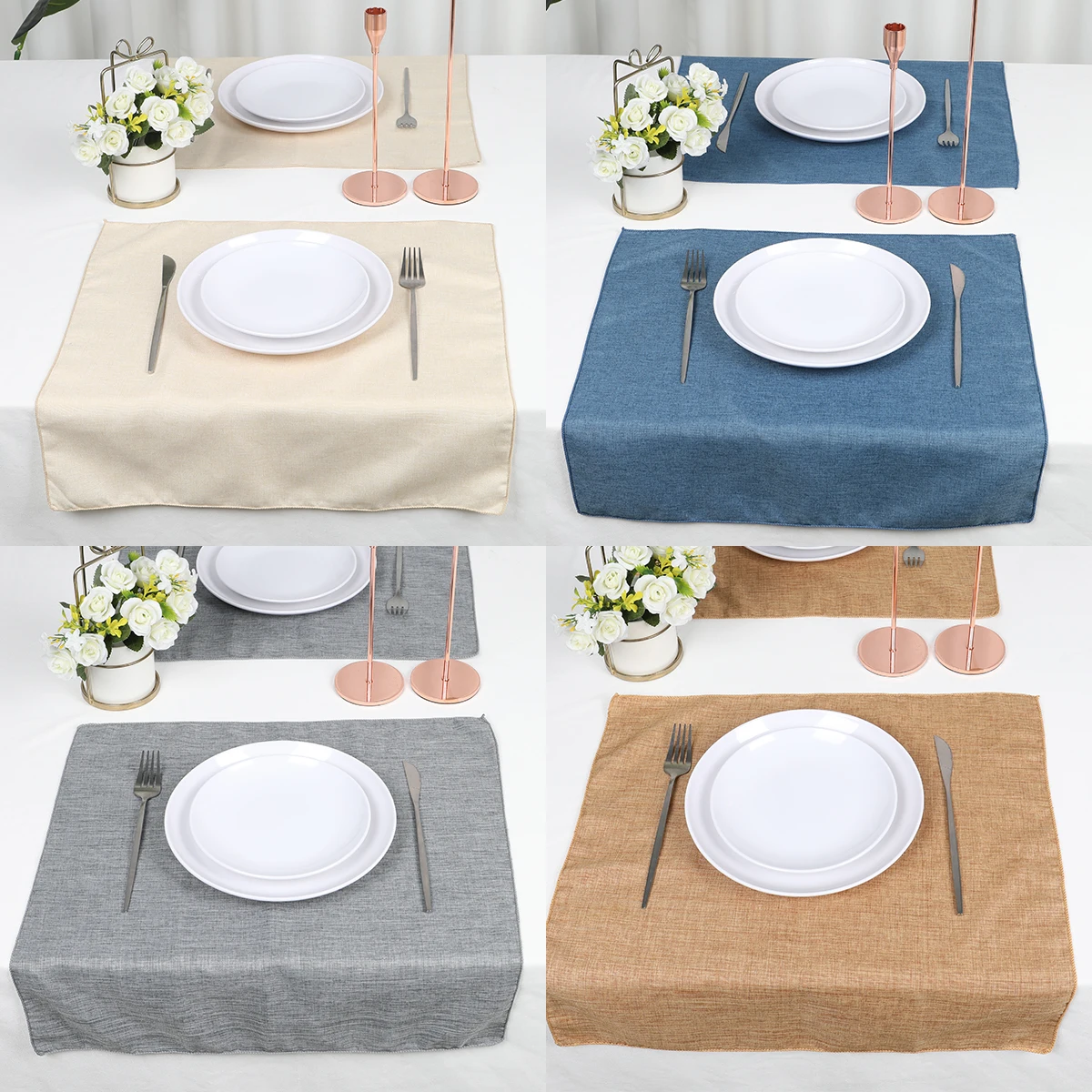 Heat Insulation Kitchen Table Mat Tablecloth/placemat Blue Gray Beige Yellow Table Decor Farmhouse Suitable For Dinner Party