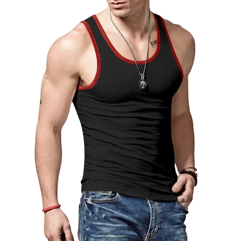 Quick Drying, Breathable,Men's Solid Color Sleeveless Vest, Elastic Fitness, Summer Fashion Top, M-3XL image 2