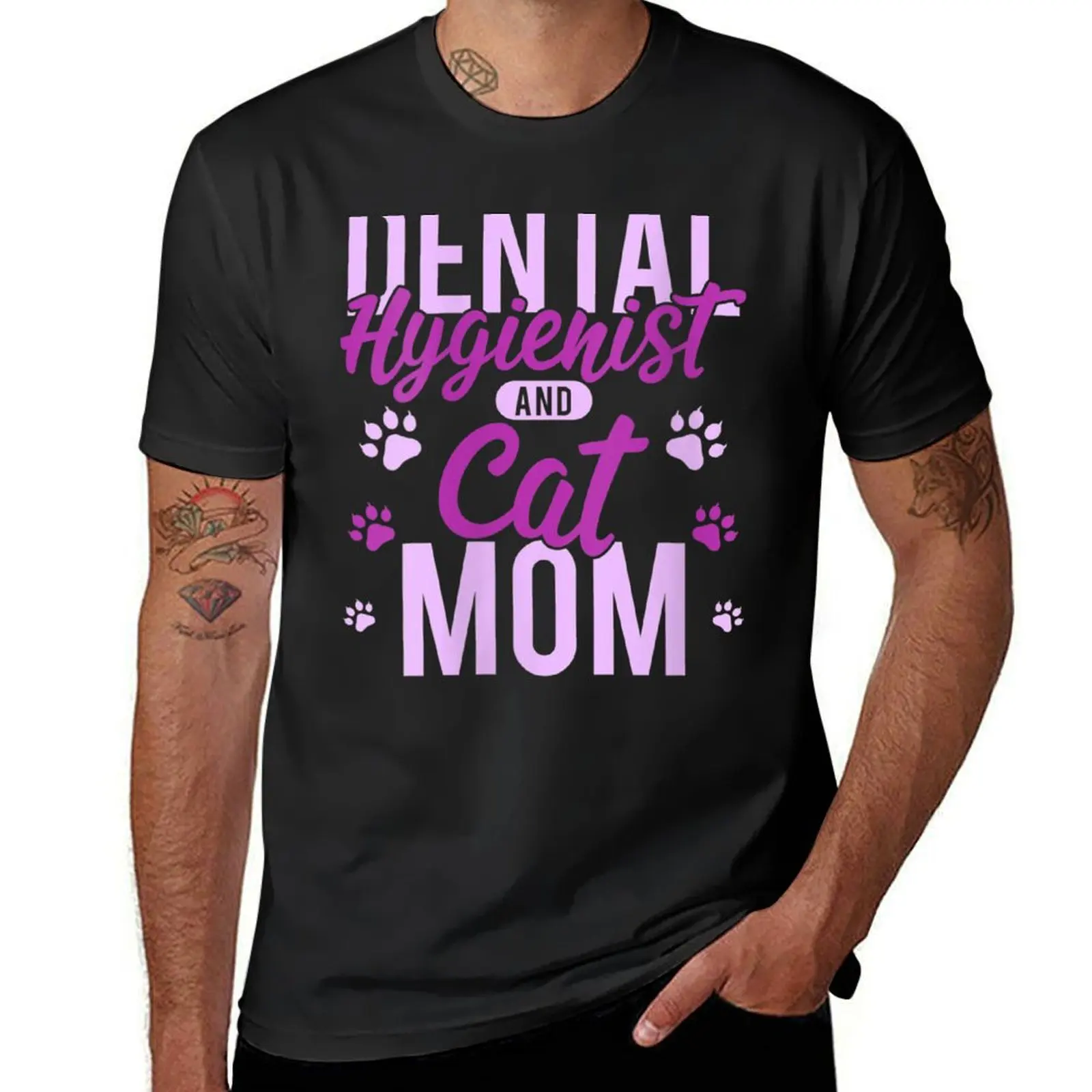 Dental Hygienist - Dental Hygienist Cat Mom T-Shirt plain anime clothes sweat mens plain t shirts