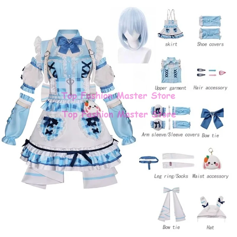 

Anime BanG Dream Costume Kurata Mashiro Cosplay Kawaii Baby Blue Jsk Lolita Sweet Furry Dog Hat Jirai Kei Girls Halloween Party