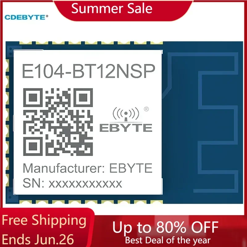 TLSR8253F512 BLE 2,4 ГГц Беспроводной сетевой модуль SIG Mesh 10 дБм PCB SMD CDEBYTE E104-BT12NSP UART GFSK IoT Пульт дистанционного управления