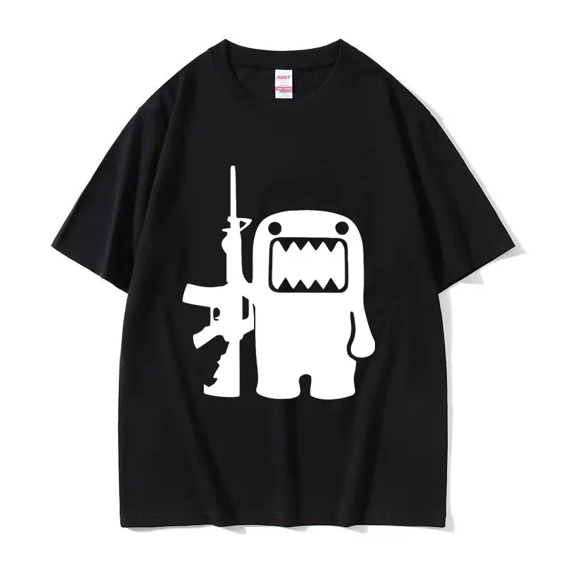 

O-Neck Fashion Quality T-Shirt Casual Face Domo Kun Funny Meme Women Summer Summer Short Sleeved Harajuku Streetwear Tops Tees