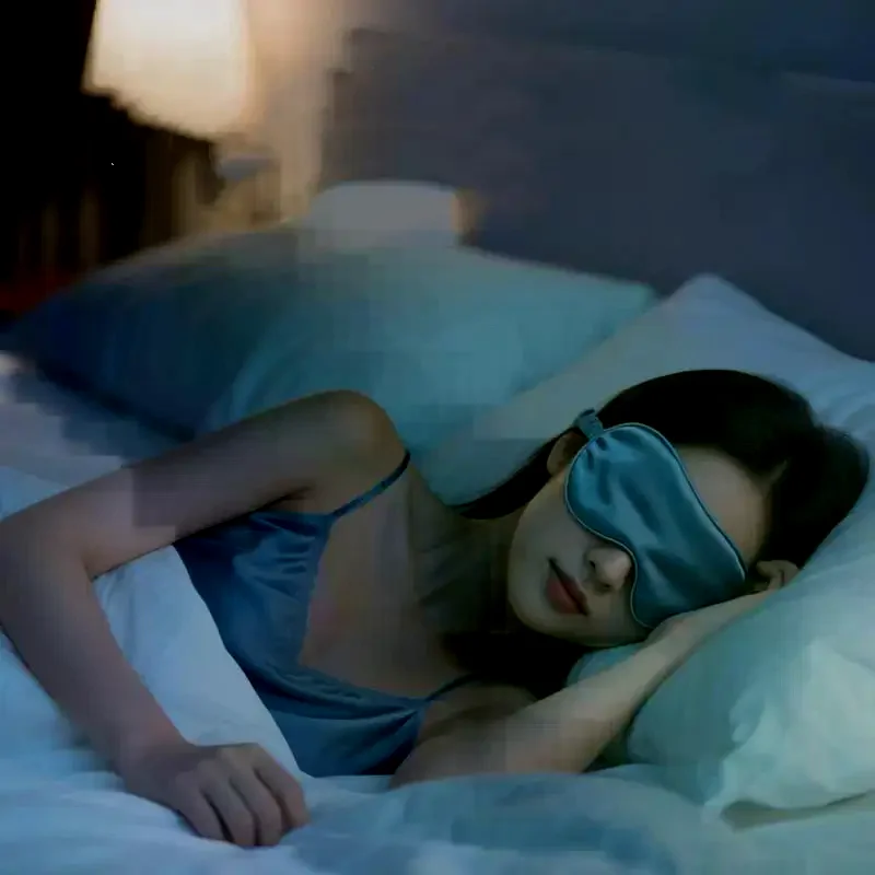 Double-Sided Silk Sleeping Eyeshade Light Blocking Breathable Travel Sleep Eye Mask Protective Safety Goggle Eye Wear