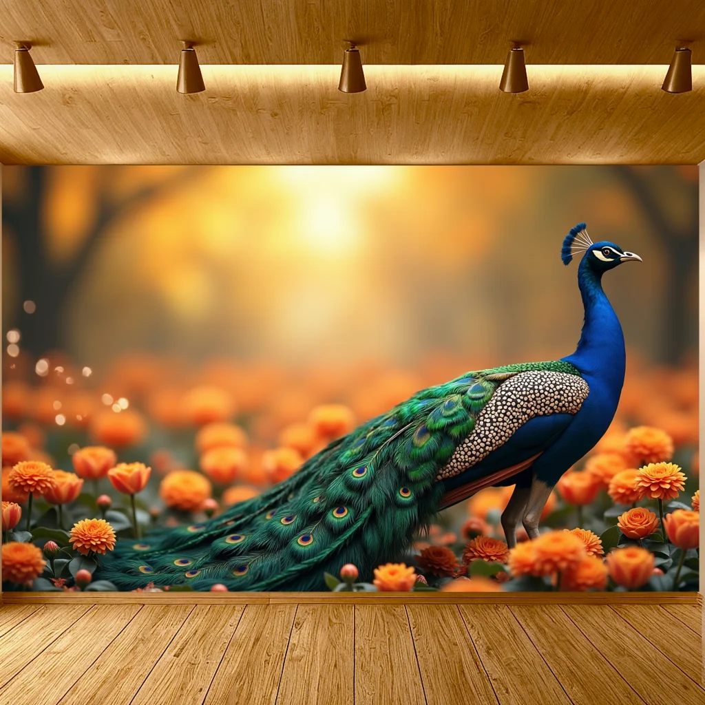 Peacock   Display   Garden   Themed   Nature   Backdrop   Inspired   Studio   for Wedding