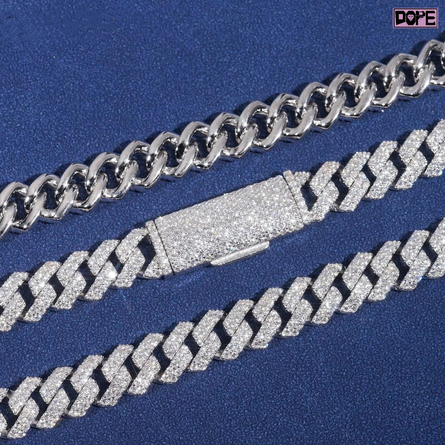 Price Wholesale 12mm Moissanite Chain Hiphop Jewelry 925 Silver VVS Iced Out Moissanite Cuban Link Chain
