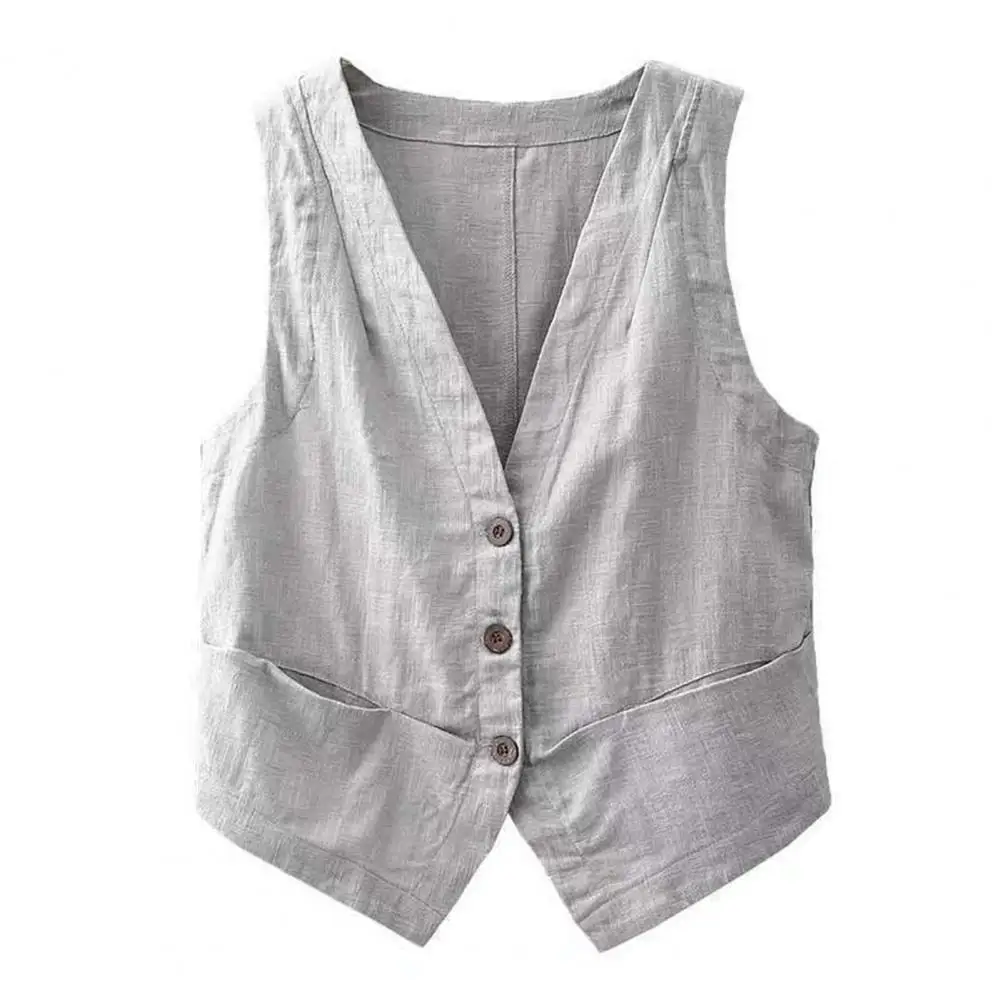 Giacca gilet da donna retrò con scollo a V Cardigan con chiusura a bottone gilet gilet Top Cardigan