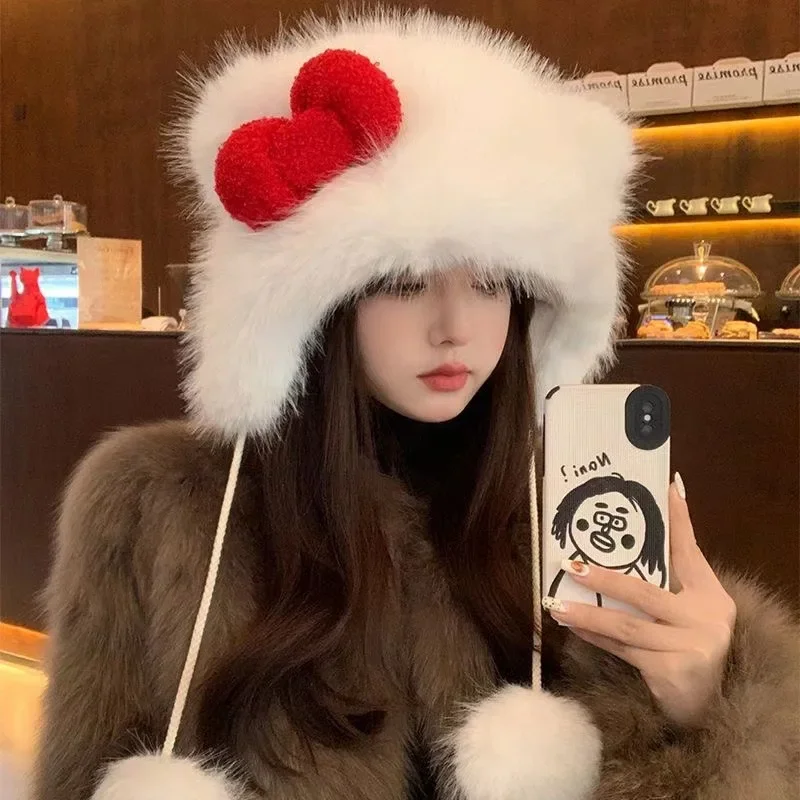 

Sweet Kawai Sanrio Ins Hello Kitty Anime Warm Hat Cute Cartoon Kt Cat Soft Cap Girly Heart Warm Lovely Gifts for Girls