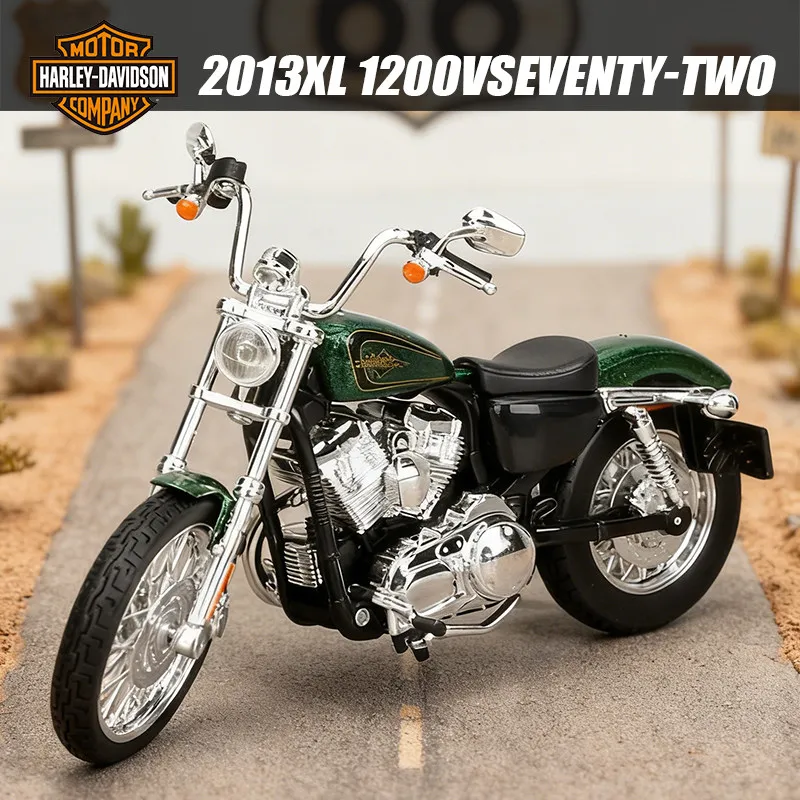 

Genuine Maisto Cars Toys For Collector Motorcycle Harley Davidson 1:12 Heavy Locomotive XL1200V Seventy-two Model Ornament