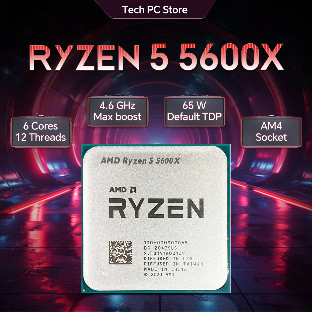 NEW AMD Ryzen 5 5600X 65W 7NM L3=32M 3.7GHz 6-Core 12-Thread R5 5600X Gaming Processor DDR4 Socket AM4 But No Fan
