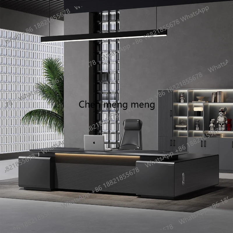 Painted boss table, office table light luxury, high-end sense, simple and modern president and manager class desk