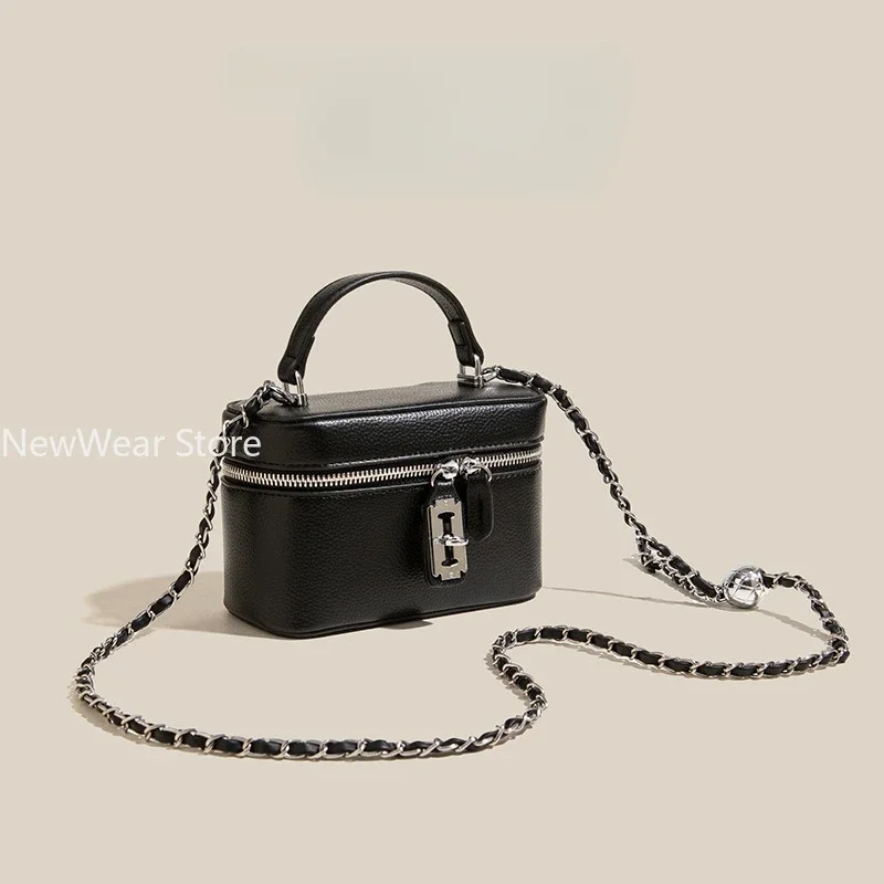 Women Square Handbags 2024 Summer Fashion Chains Crossbody Bags Texture PU Shoulder Bag Elegant Chic Mini Mobile Phone Bags