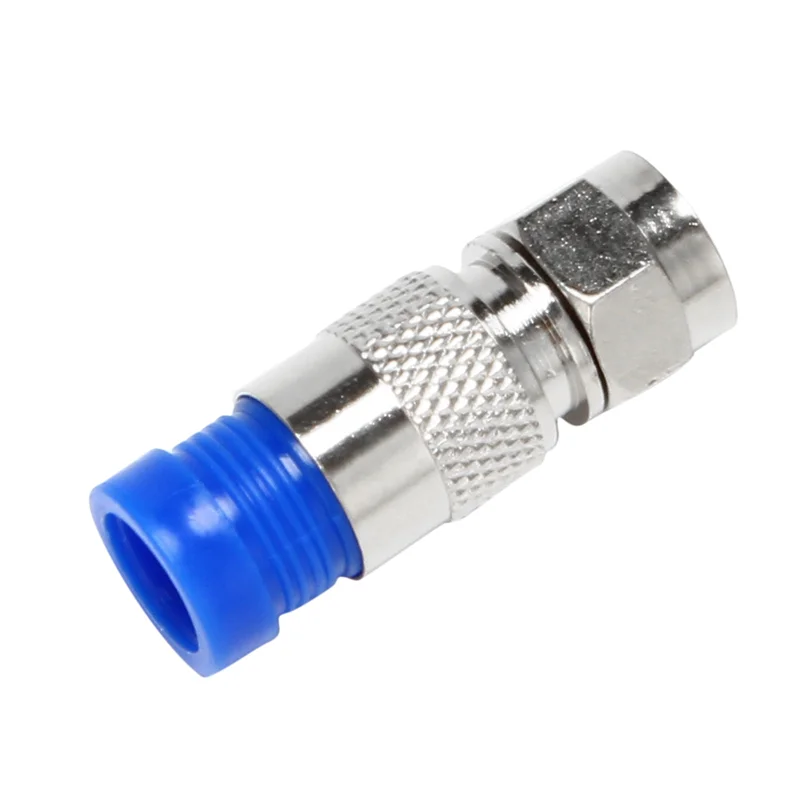 Flash Trend Rg6 F Type Connector Coax Coaxial Compression Fitting 60 Pack (أزرق)