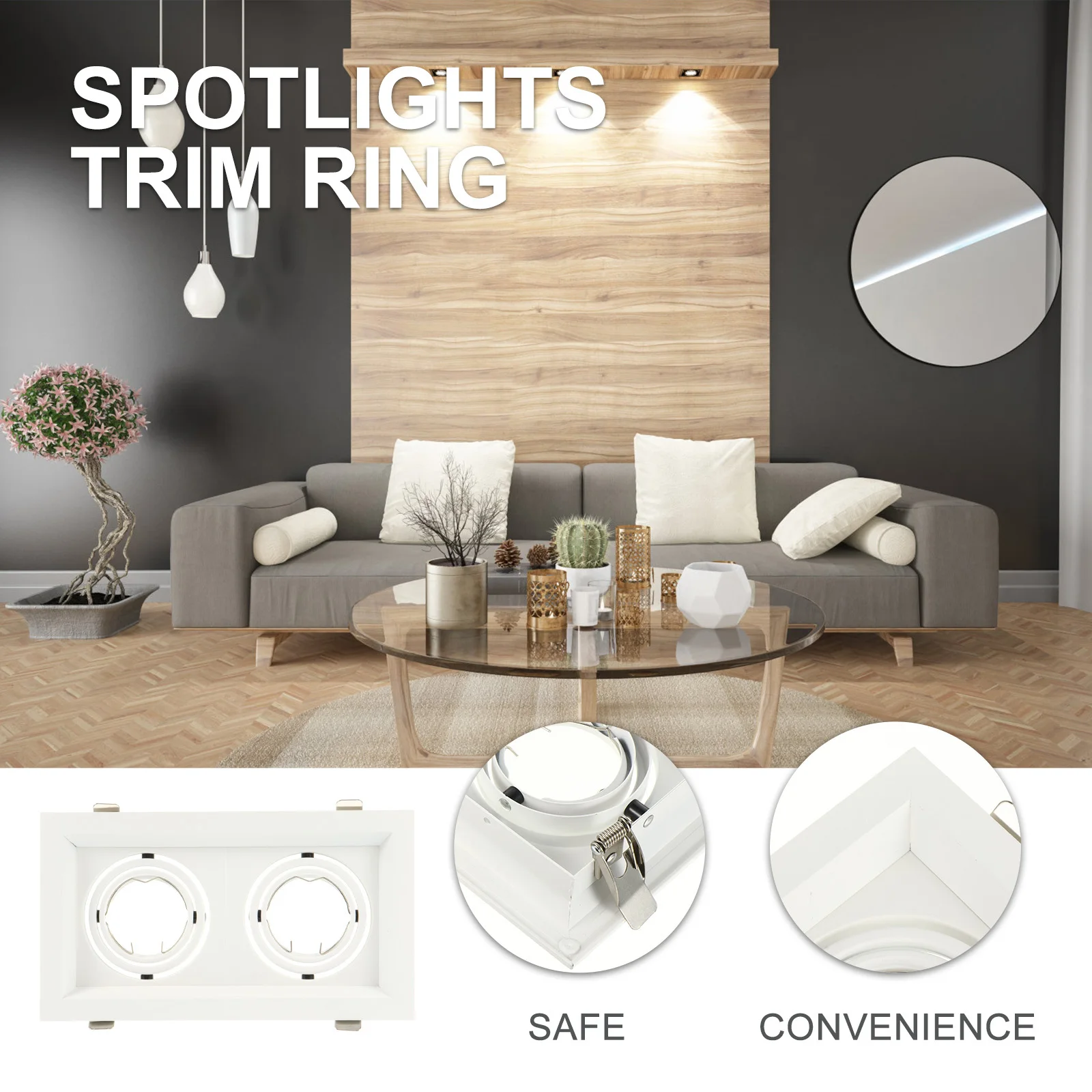 

1pc Led Spotlight Shell Dual Head Adjustable Recessed Trim For Mr16 Ceiling Light Mounting Frame Spotlights Fitting Tool