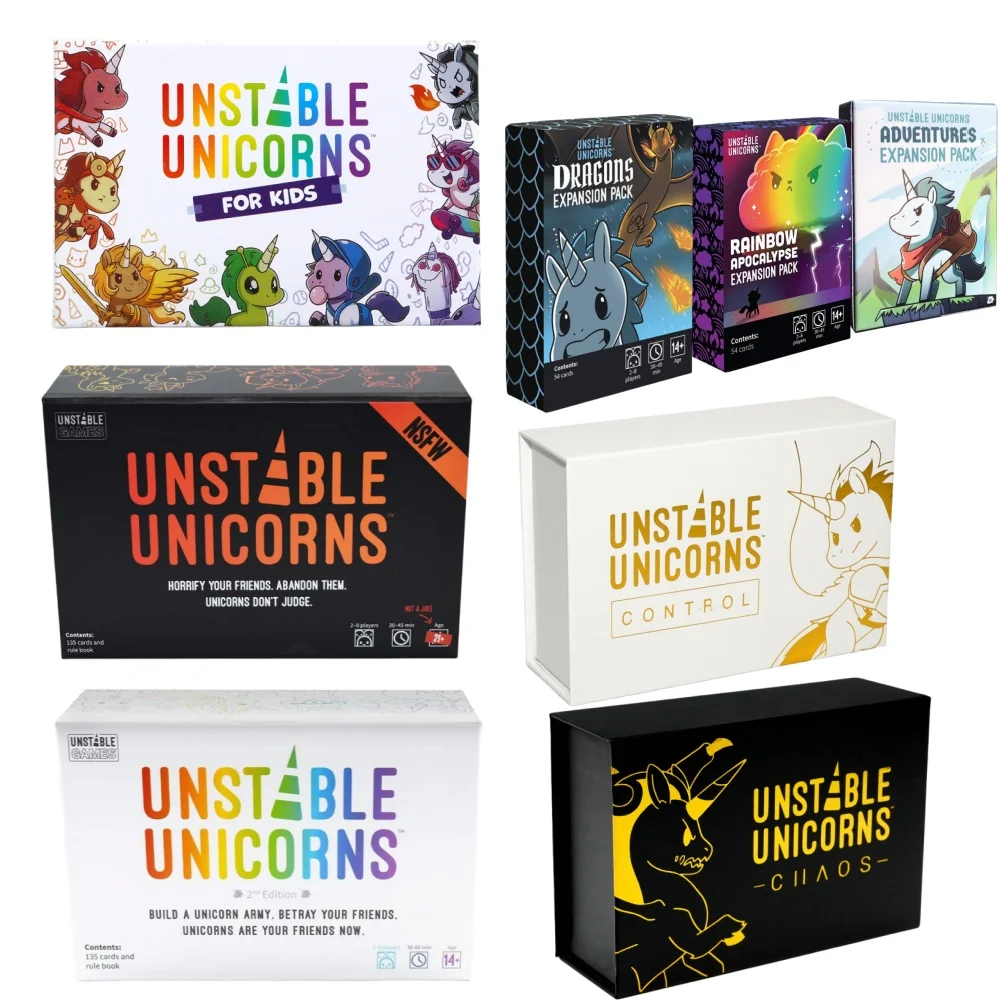 

Нестабильная настольная английская семейная вечеринка с единорогами, базовая версия классических настольных игр, базовая игра с управлением и хаосом
