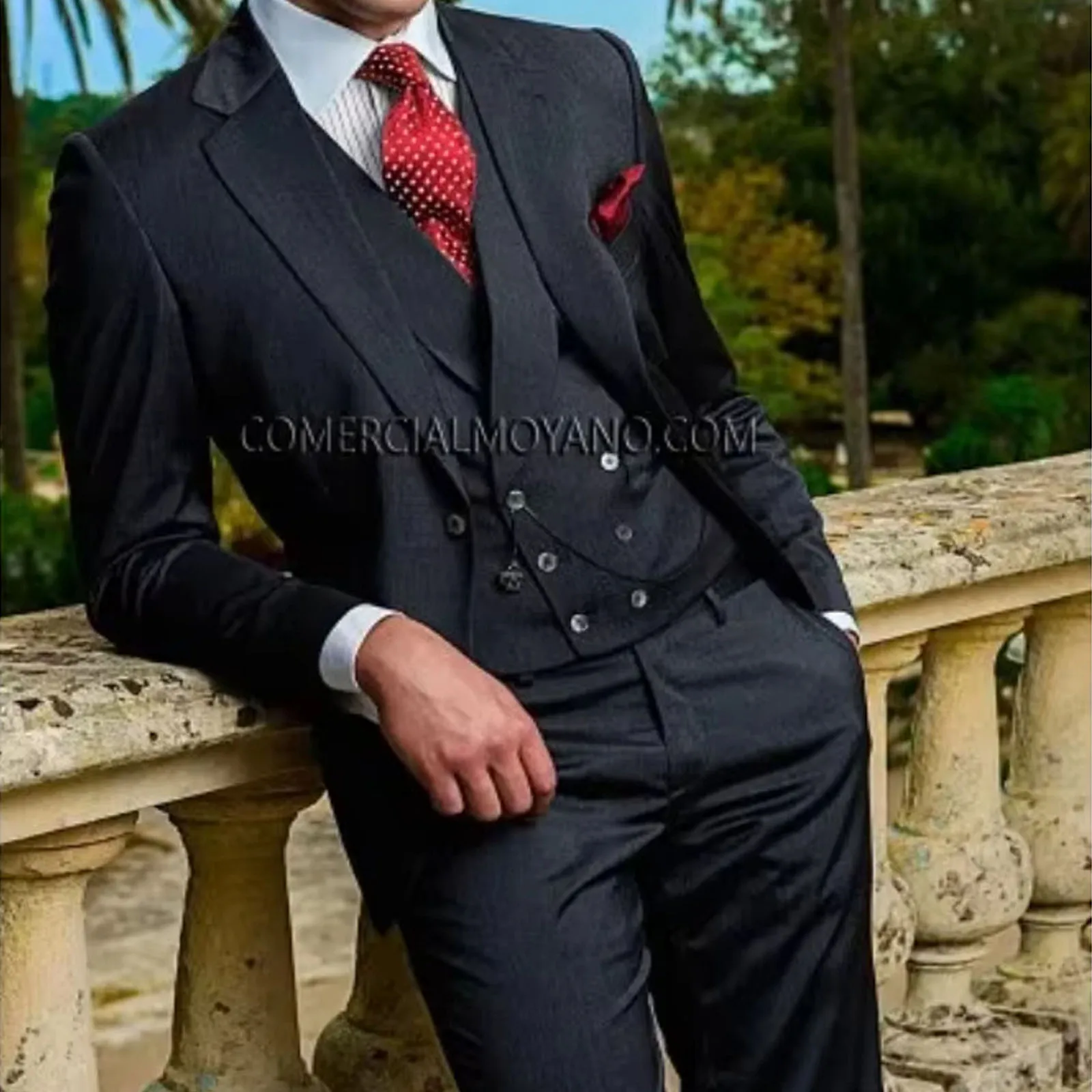 

2025 Tailored Black Smoking Men Suit Slim Fit 3 Piece Prom Tuxedo Custom Groom Blazer Sets Wedding Suits For Men Terno Masculino
