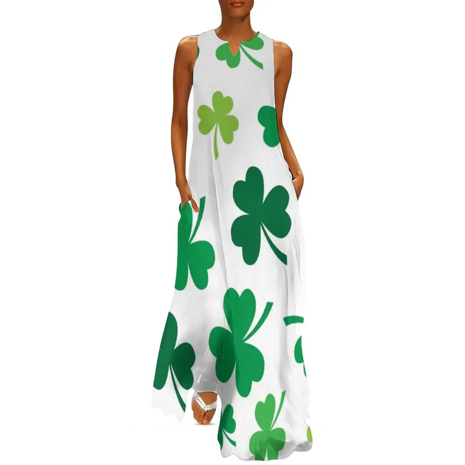 

Irish Shamrocks All Over Long Dress luxury evening dresses 2025 Women's skirt dress for women Dress