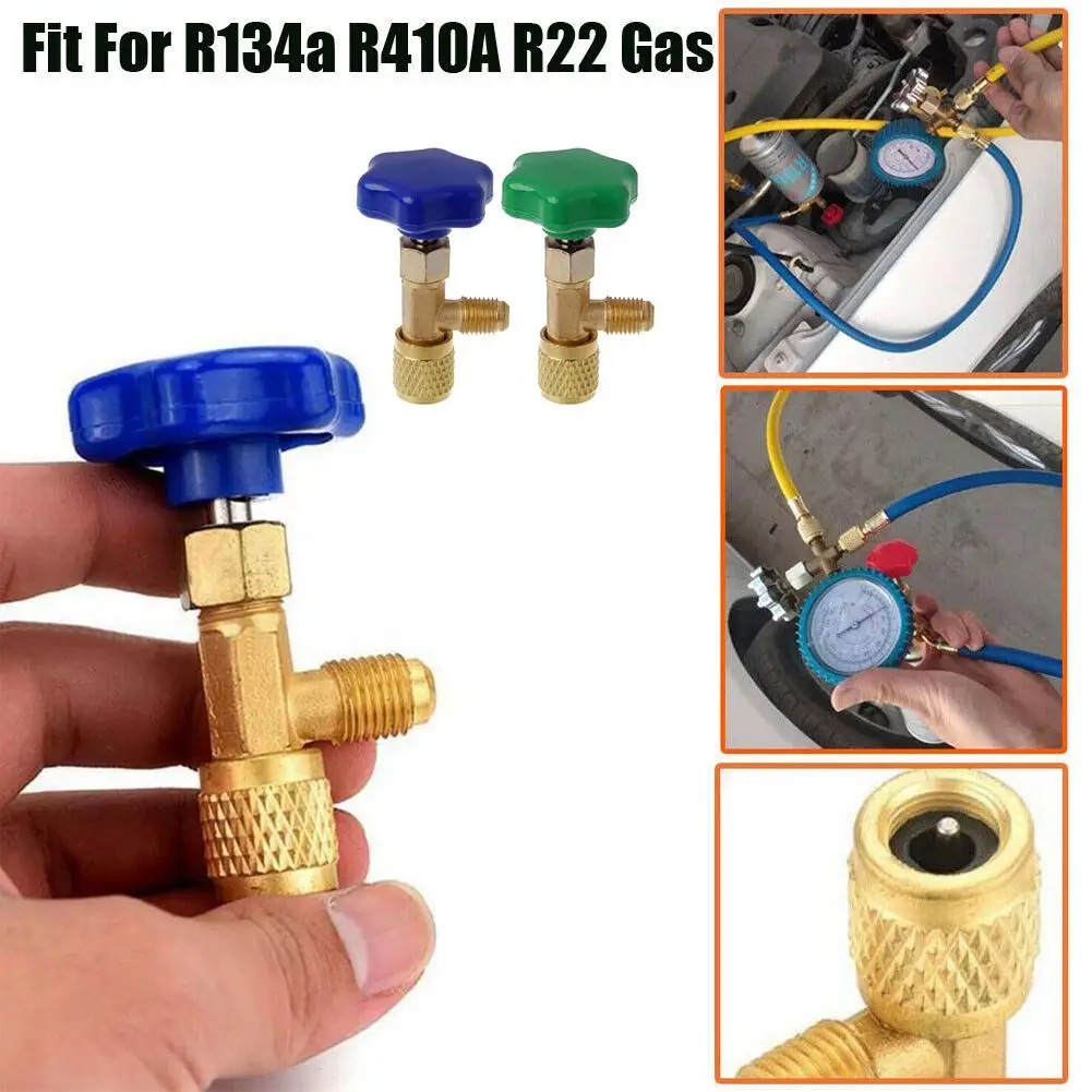 1/4 conector sae mayitr válvula de distribuição de baixa pressão abridor de garrafa refrigerante pode tocar para r22 r134a r410a gás 1 p y3w6