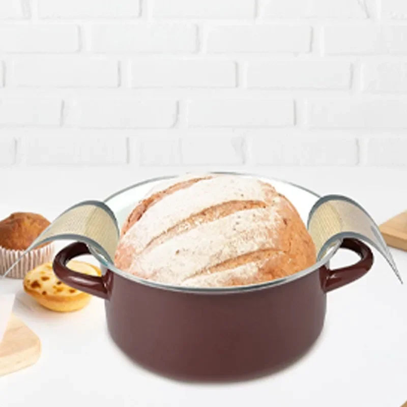 

Новый многоразовый силиконовый ремень для хлеба для голландской духовки, коврик для выпечки, длинные ручки, антипригарные вкладыши для переноса теста, кондитерских инструментов