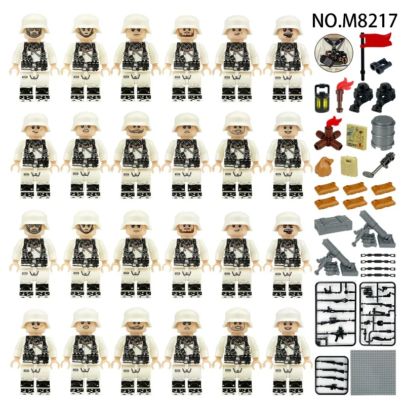 

M8217 German Mountain Division Phalanx Building Blocks Toy Small Particle Assembly Educational Figurine for Children