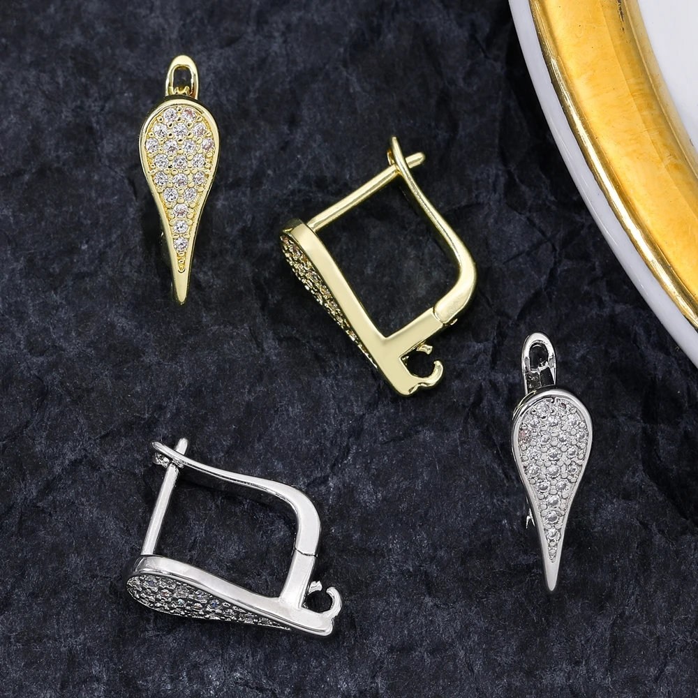 Juya 2, 4 Stück/Set, 18 Karat versilberte, einfache Verbindungselemente, Verschlussösen für Ohrringe, zum Selbermachen von Ohrringen für Damen, geeignet für Edelsteine, Perlen und Kristalle. – Detail 19