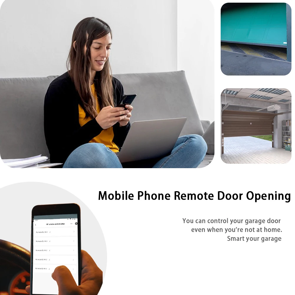 1/2/4 Channel TUYA WiFi Smart Switch Light /Garage Door Controller 12V 24V 110V 220V RF433 Receiver Work with Alexa Google Home