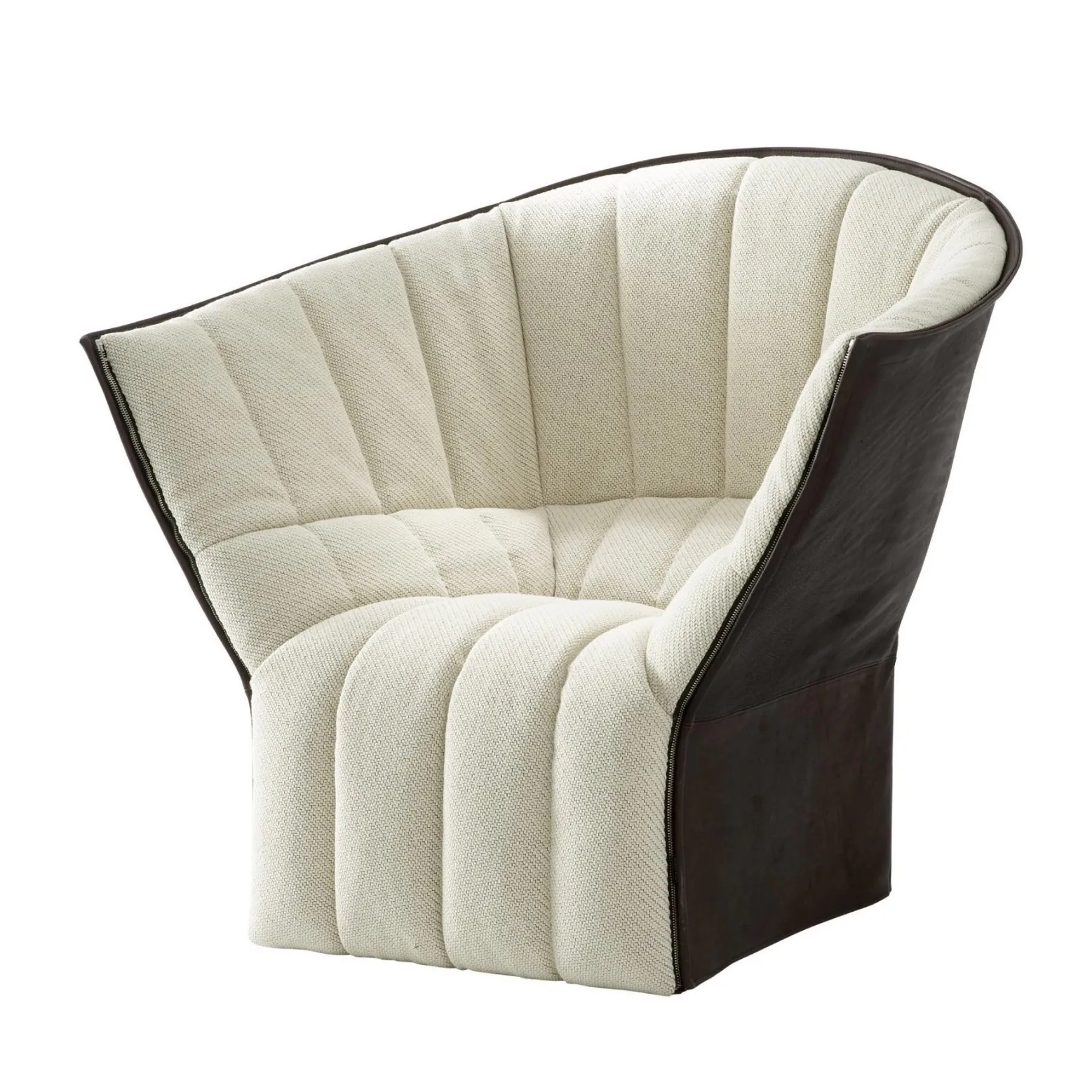 

Nordic light luxury armrest petal fabric sofa personalized simple fan comfortable lazy